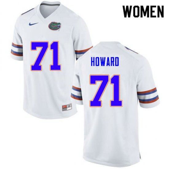 Women's Florida Gators #71 Chris Howard NCAA Nike White Authentic Stitched College Football Jersey SCQ7062CE